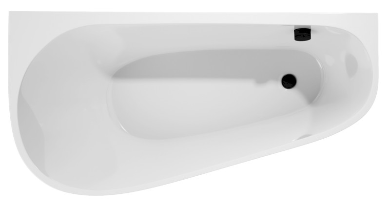 PROJEKTA DL MONOLITH nástěnná stojící vana 156x77x60cm, bílá/černá 20111MDLB