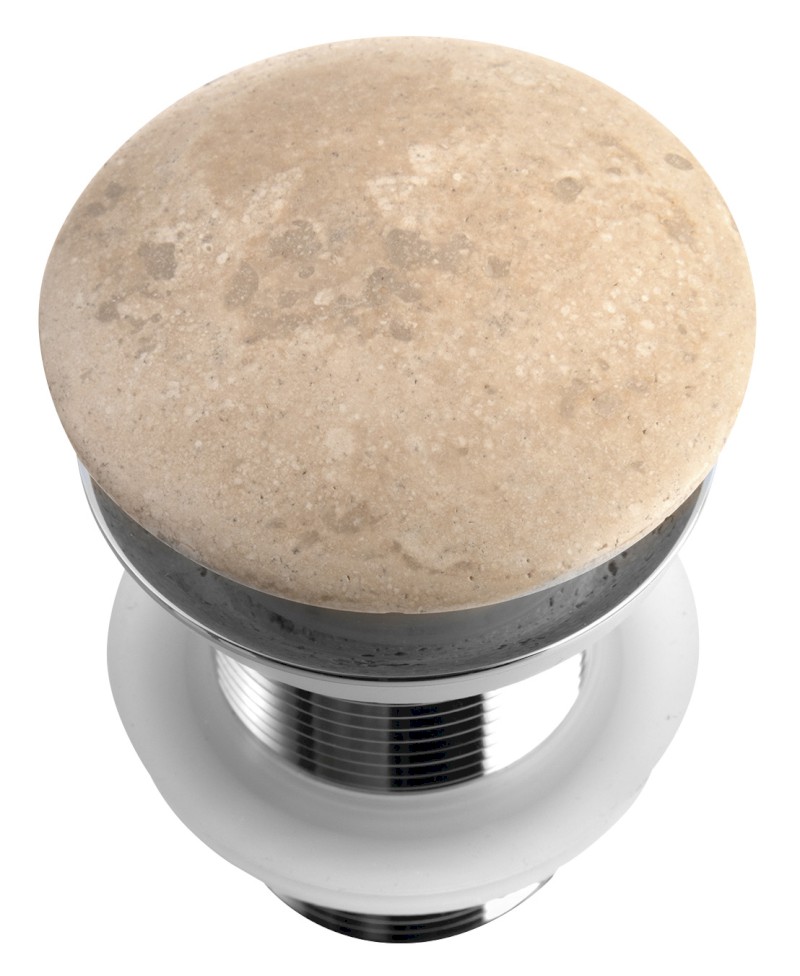 BLOK umyvadlová výpust 5/4“, click-clack, zátka leštěný béžový travertin 2401-901