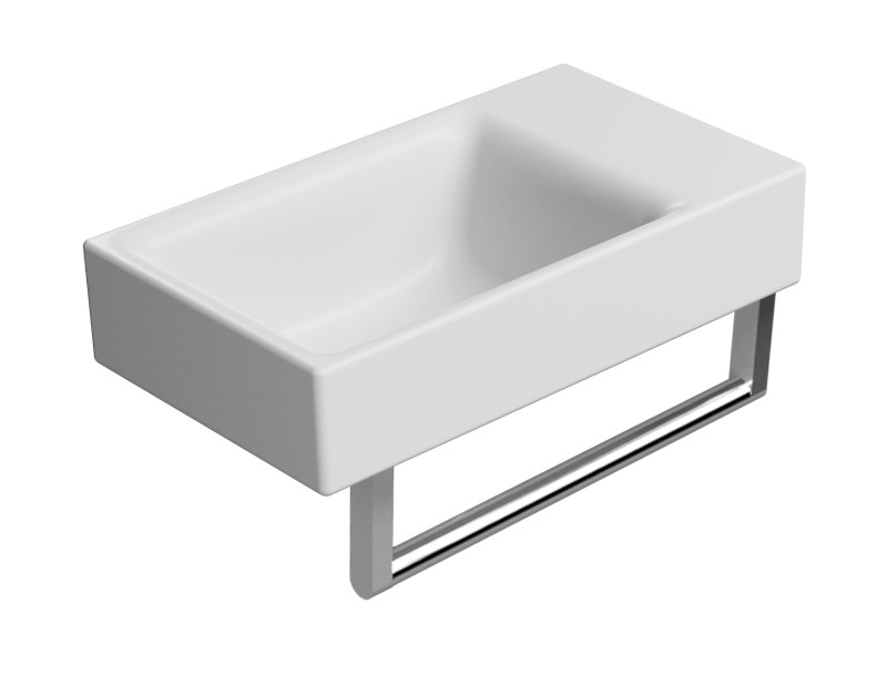 NUBES keramické umývátko 40x23cm, bez otvoru, pravé/levé, bílá mat 9636009