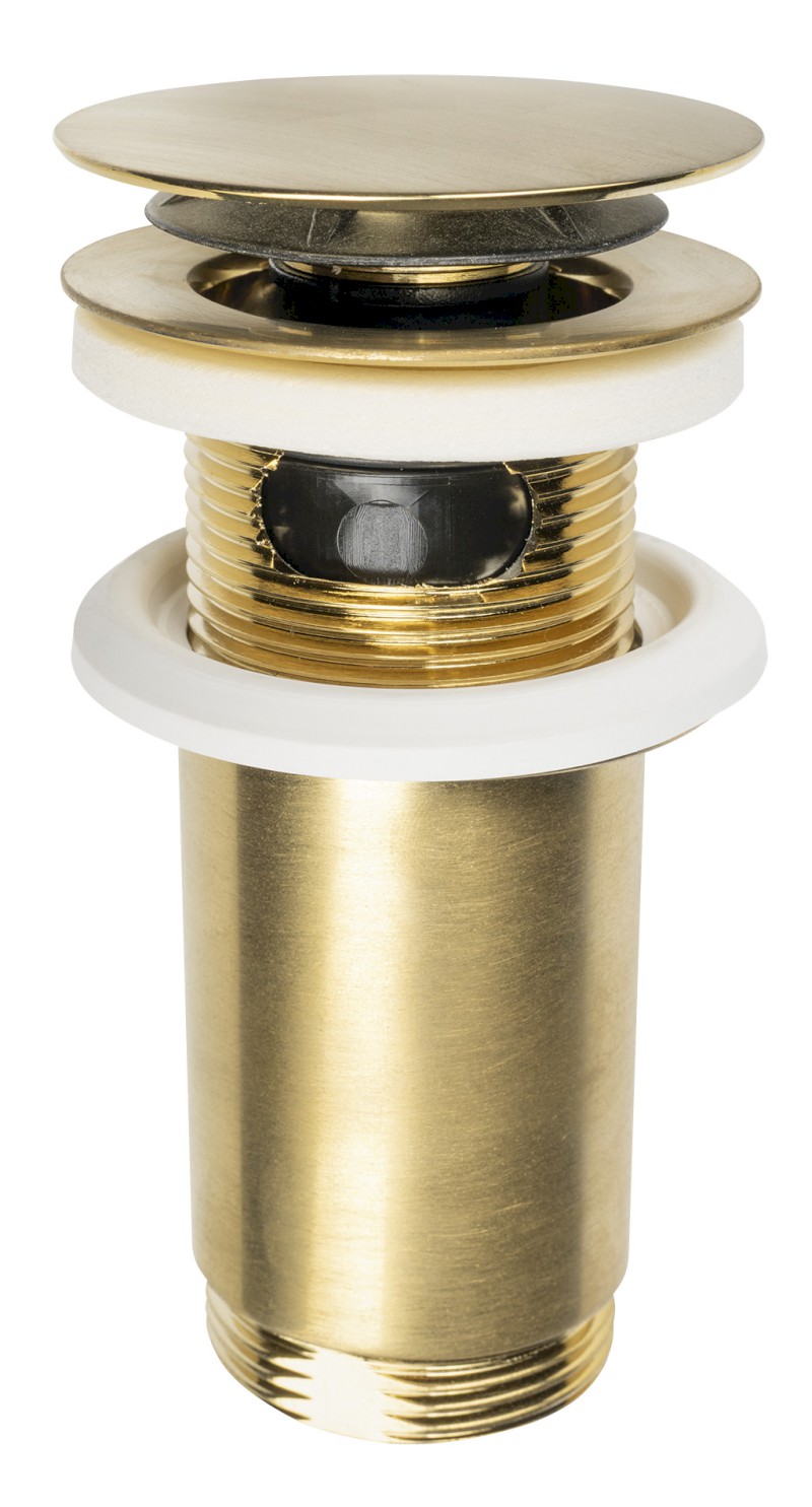 Umyvadlová výpust 5/4“, click-clack, velká zátka, max 80mm, zlato mat 7533.370.5.36