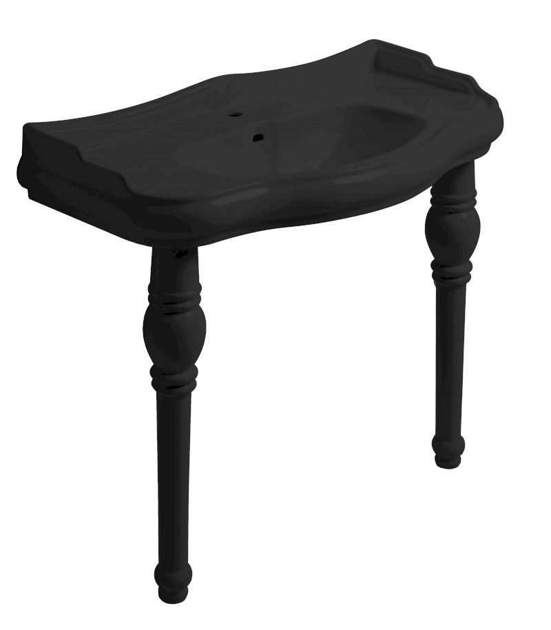 RETRO keramické nohy k umyvadlu 105001, rovné, 1 ks, černá mat 108331