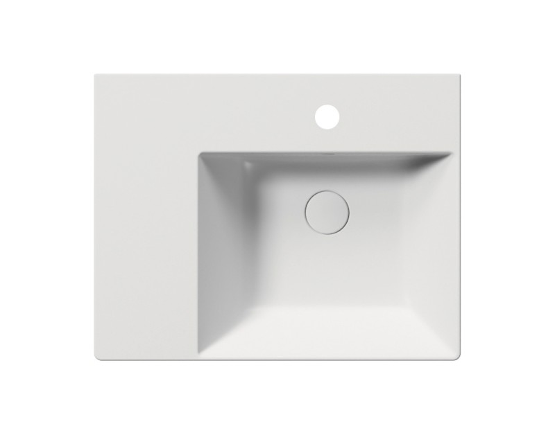 KUBE X keramické umyvadlo 60x47cm, s odkládací plochou vlevo, bílá mat 9439109