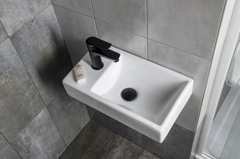 MINOS keramické umývátko, 45x26cm, baterie vlevo, bílá 4757