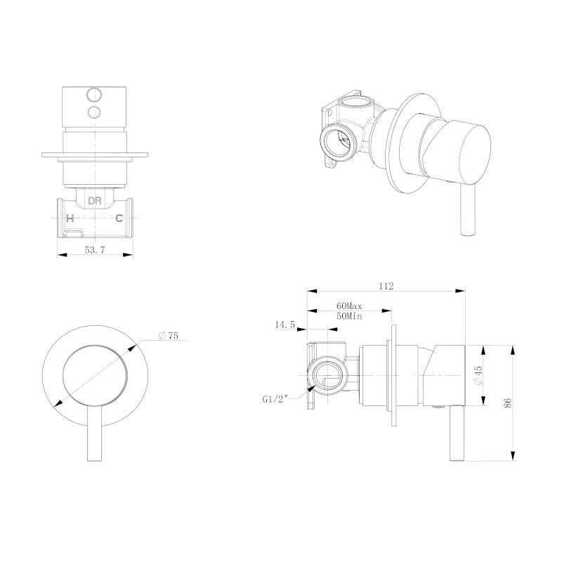 RHAPSODY podomítková bidetová baterie, 1 výstup, chrom 5541