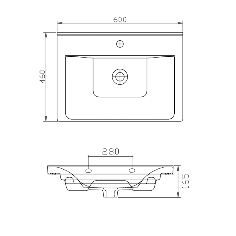 SAVA 60 keramické umyvadlo nábytkové 60x46cm, bílá 2060