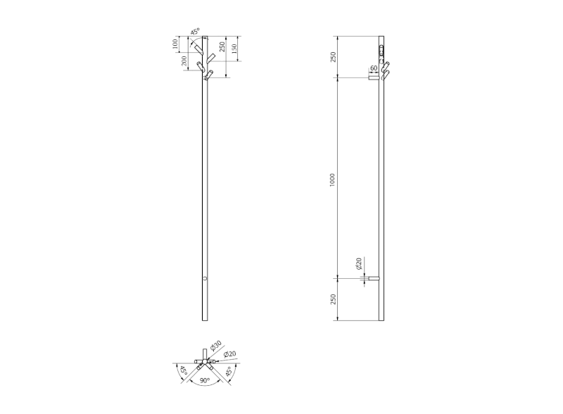 PASADOR elektrický sušák ručníků, kulatý, 150x1500 mm, 30 W, měď mat ER175PG