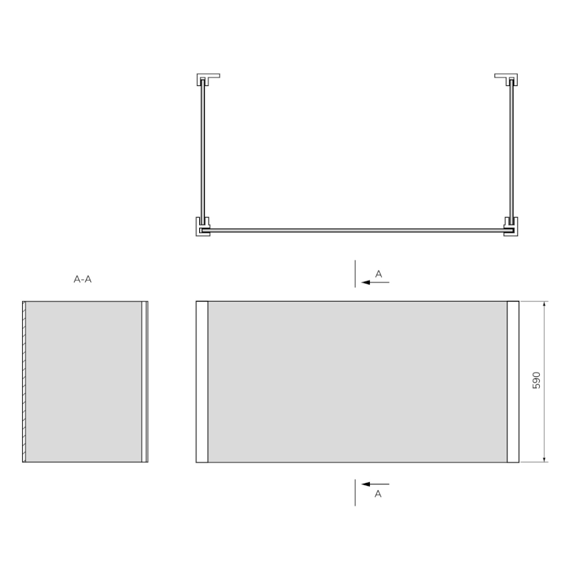 UNIVERSAL U panel 70x140x70x59cm 36306