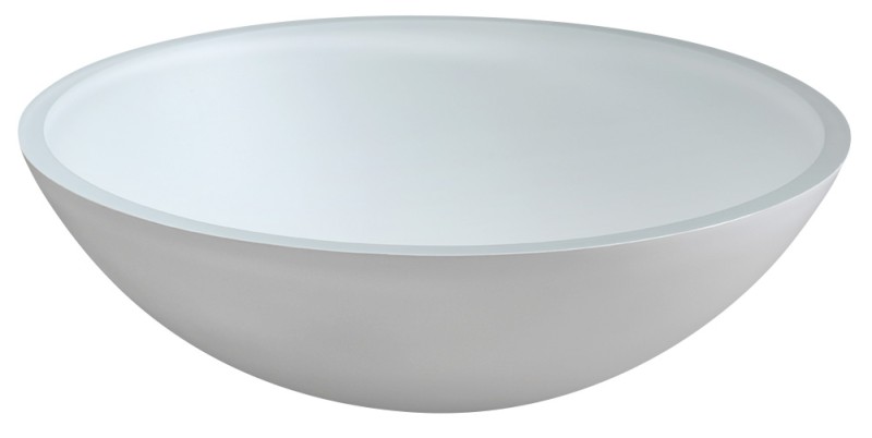 TELICA skleněné umyvadlo na desku Ø 42cm, bílá mat TY181W