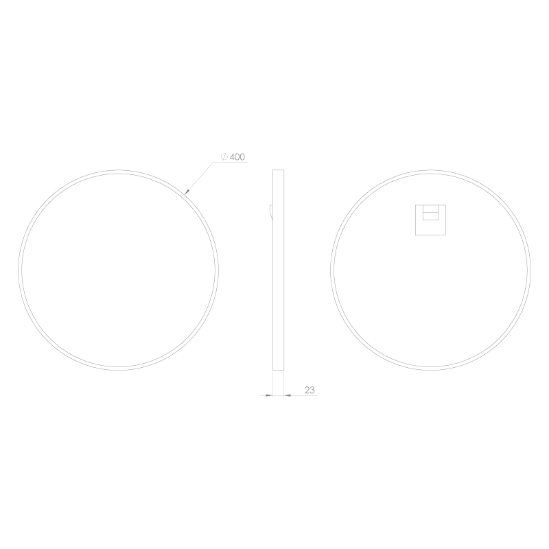 NOTION SLIM kulaté zrcadlo v rámu ø 40cm, černá mat NT400