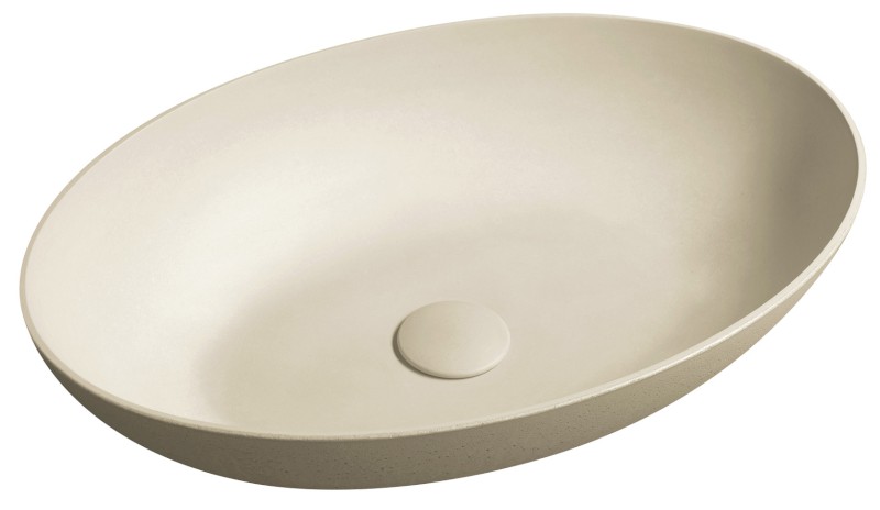 FORMIGO betonové umyvadlo na desku, 60x40cm, žlutá mat FG222