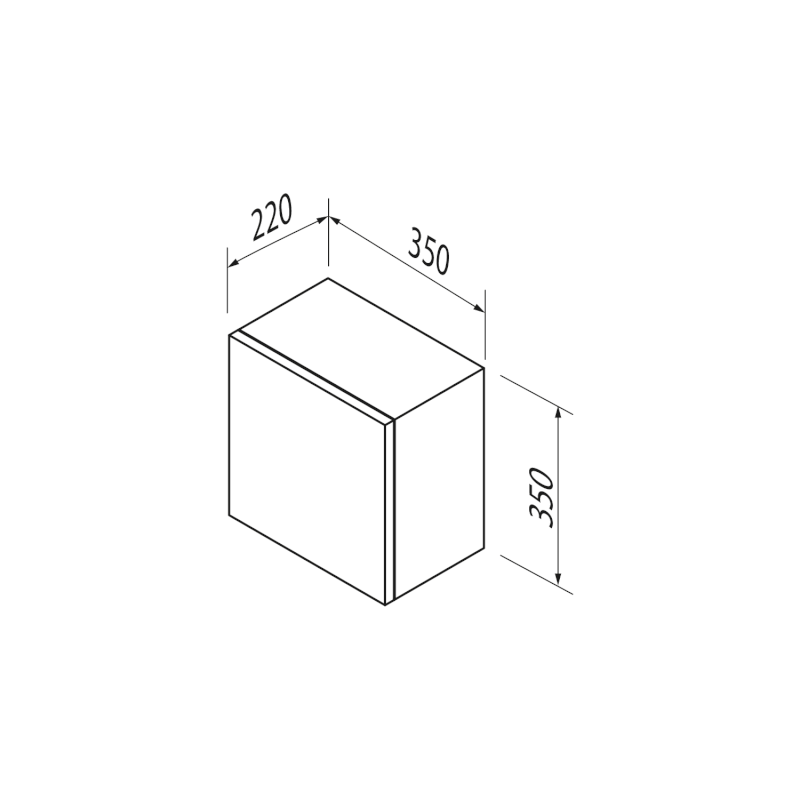 ESPACE skříňka 35x35x22cm, 1x dvířka, levá/pravá, borovice rustik ESC830-1616