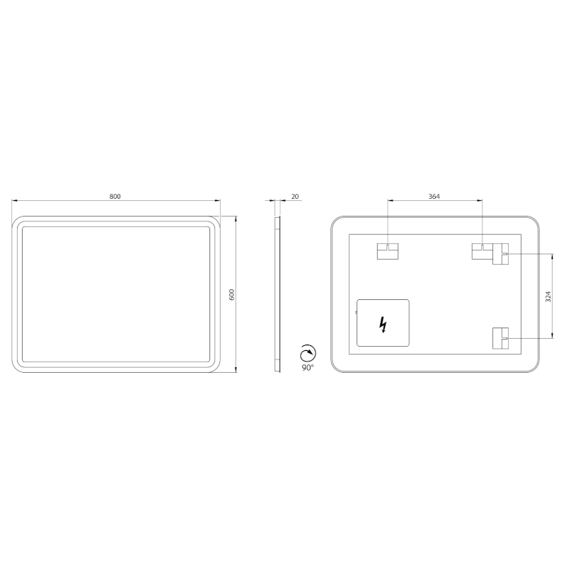 NYX zrcadlo s LED osvětlením 60x80cm NY060
