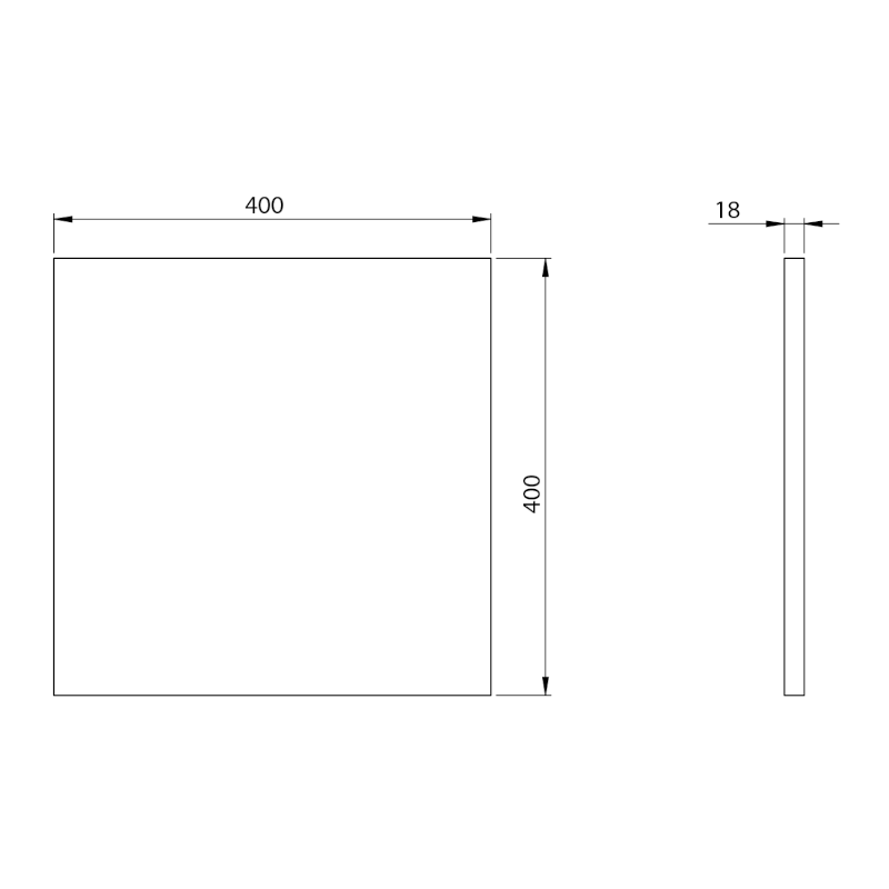 Deska DTDL 40x1,8x40cm, bílá lesk DT040-3030