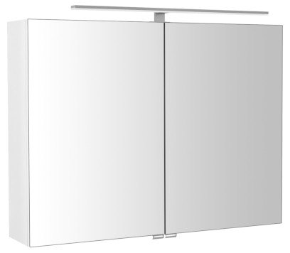 RIWA galerka s LED osvětlením, 81x70x17cm, bílá lesk RIW080-0030