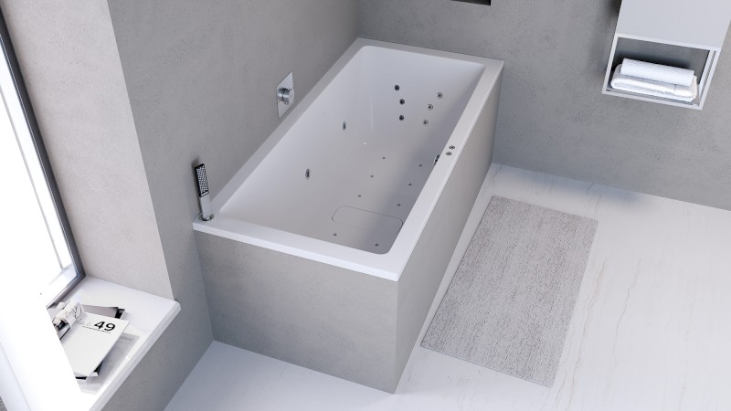 MARLENE hydromasážní vana, 200x90x48cm, Attraction Hydro-Air, chrom 78731.4010