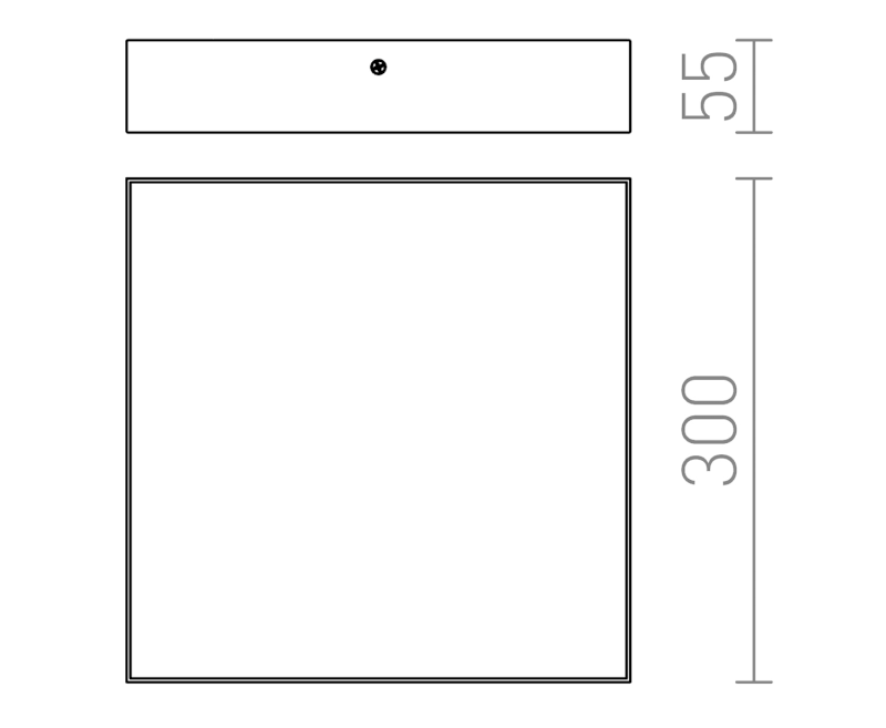 RISA stropní LED svítidlo 30W, 300x300mm, 230V, IP21, bílá LS030B
