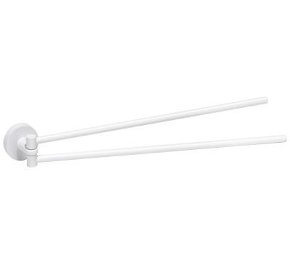 X-ROUND dvojitý držák ručníků otočný 420mm, bílá mat XR405W