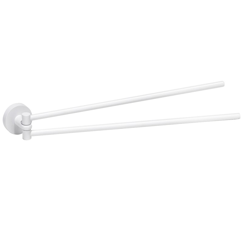 X-ROUND dvojitý držák ručníků otočný 420mm, bílá mat XR405W