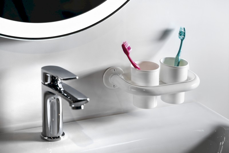 WHITE LINE držák kelímků, bílá 8007