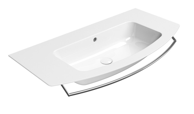 PURA keramické umyvadlo Slim oblé 102x52cm, bez otvoru, bílá ExtraGlaze 8825011