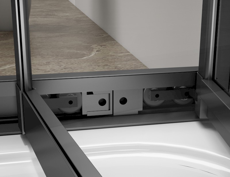 EASY BLACK sprchové dveře skládací 800mm, čiré sklo EL1980B