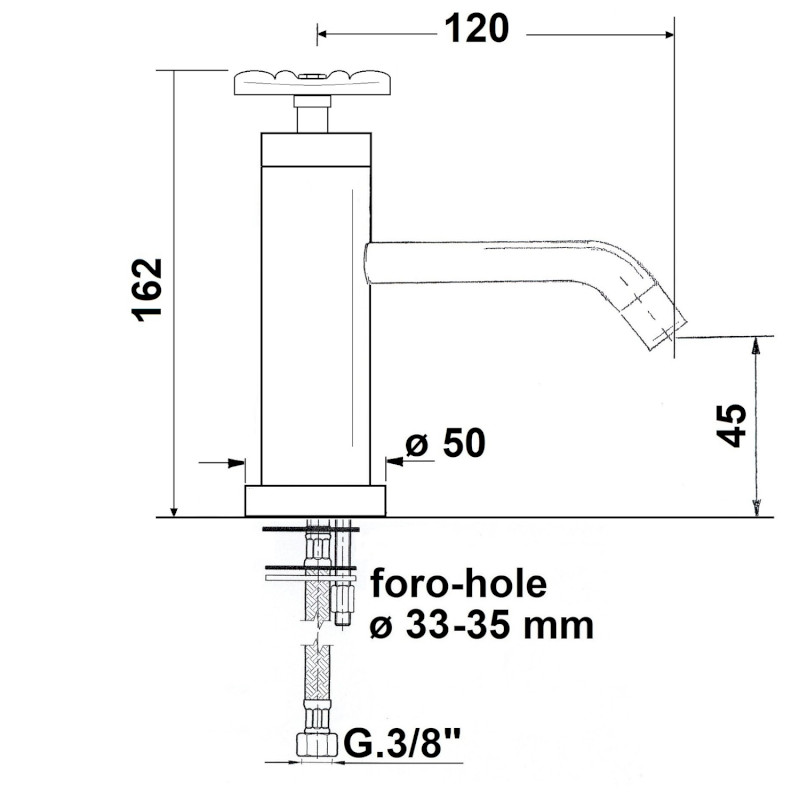 INDUSTRY stojánková umyvadlová baterie, výška 162 mm, nikl/černá 5102TT8
