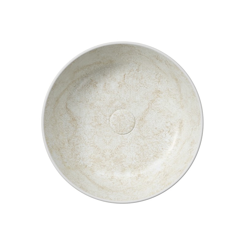 ALTACERAMICA keramické umyvadlo na desku, průměr 45cm, mramor/béžová AC30638