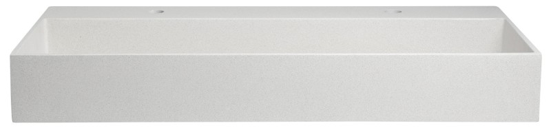 QUADRADO betonové dvojumyvadlo včetně výpusti, 96x44cm, bílý pískovec AR475