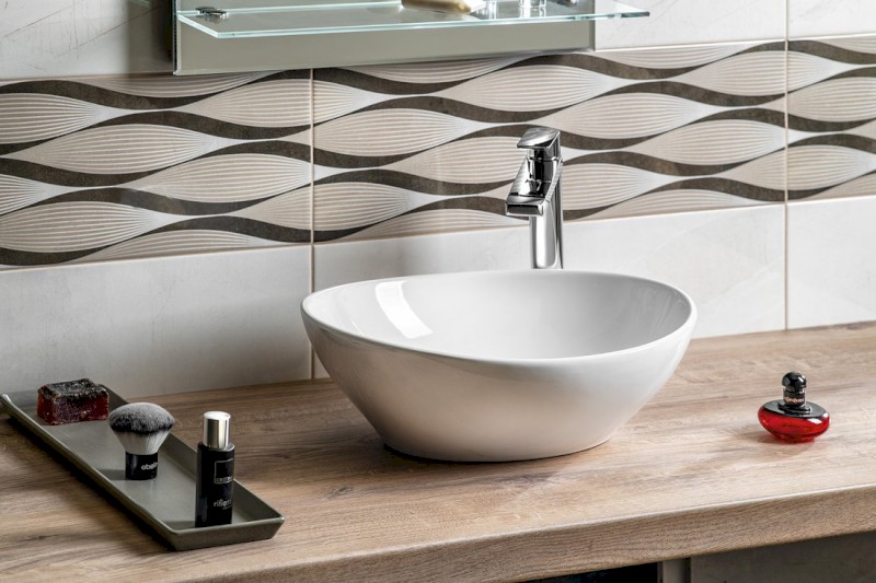 Keramické umyvadlo na desku, 42x34cm, bílá 49412