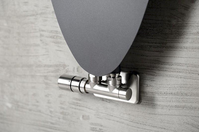 TWIN připojovací sada ventilů termostatická pro středové připojení, levá, nerez mat CP3525S