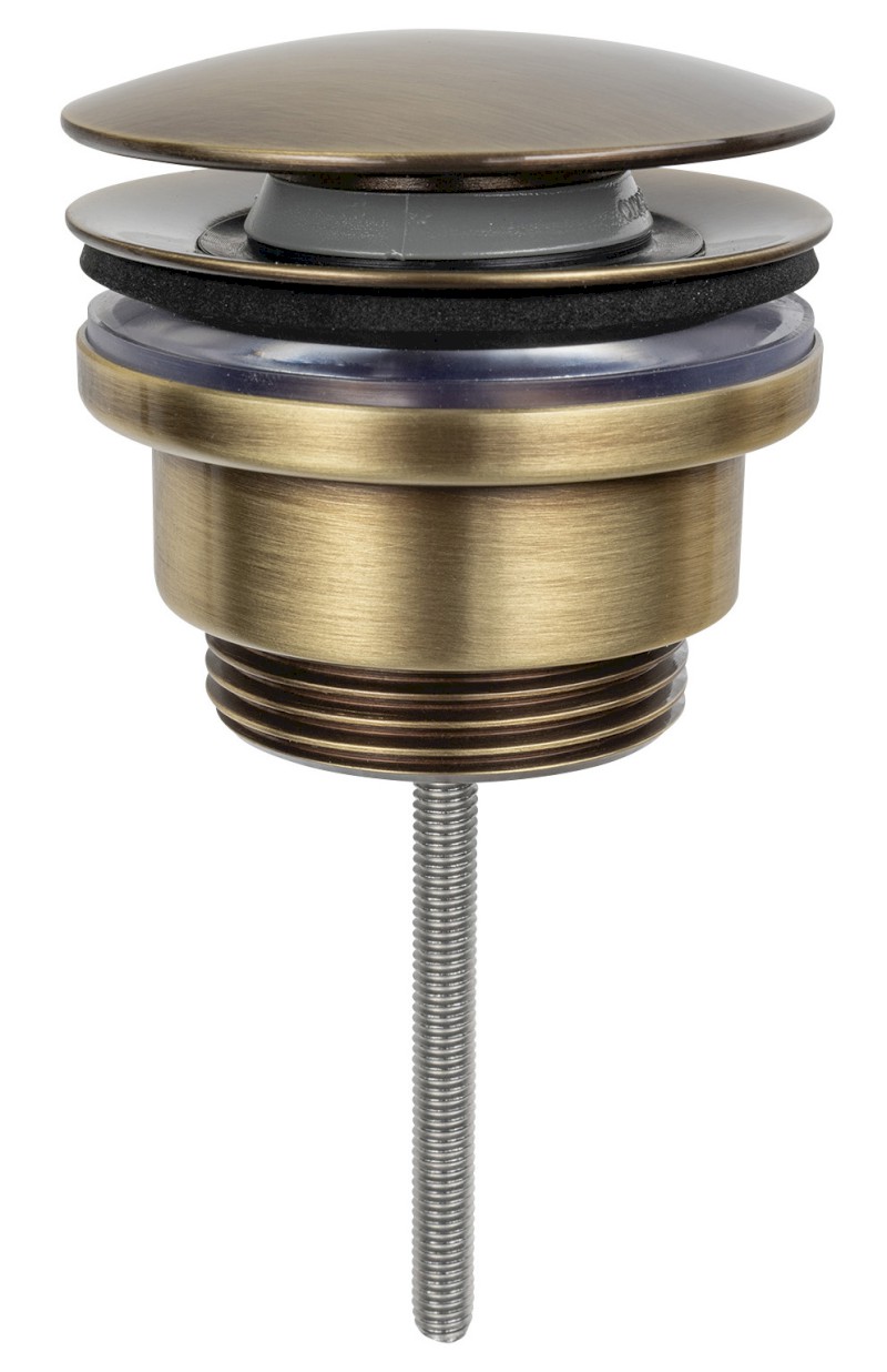Umyvadlová výpust 5/4“, click-clack, velká zátka, 5-65mm, bronz CV1110BR