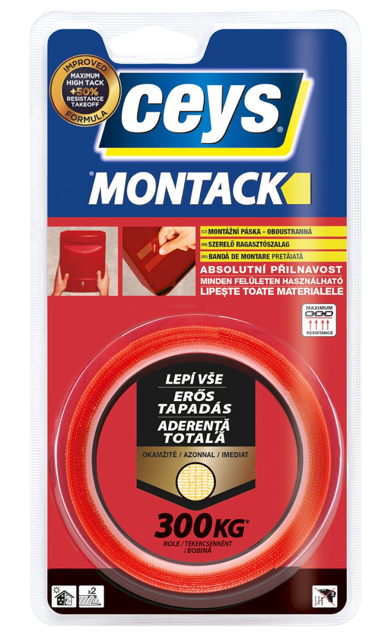 MONTACK LEPÍ VŠE OKAMŽITĚ, montážní páska 2,5mx19mm 48507240