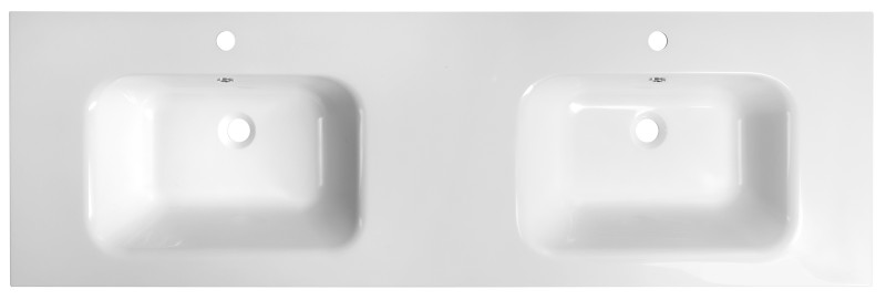 ARECA dvojumyvadlo, litý mramor, 161x51,5cm, bílá AC161
