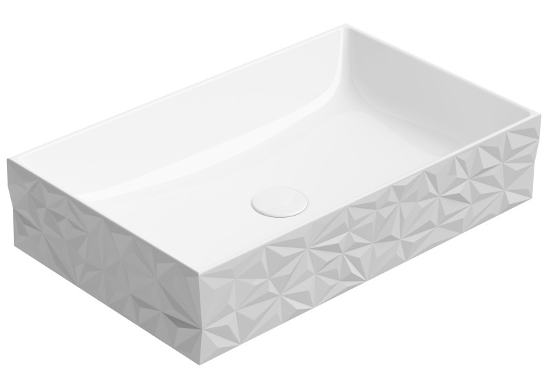 KUBE X DIAMANT keramické umyvadlo na desku, 60x37cm, bílá ExtraGlaze 944111