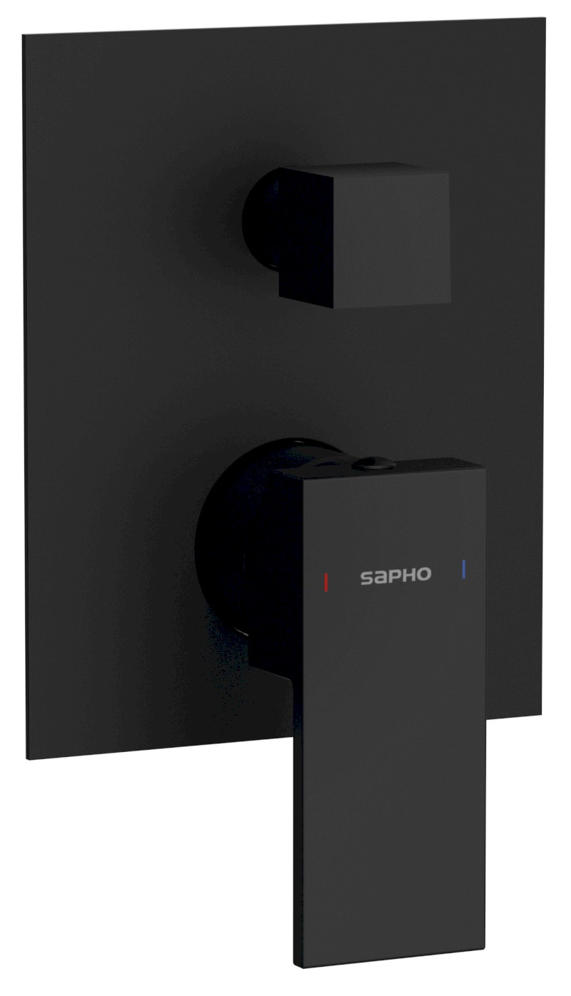 CUBEMIX podomítková sprchová baterie, 2 výstupy, černá mat CM042B