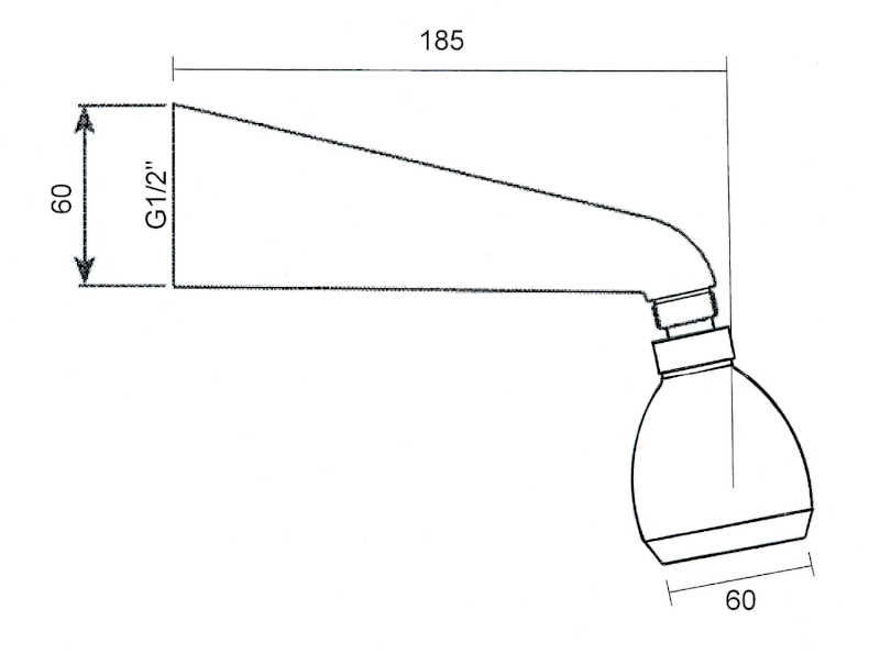 Nástěnná sprcha s otočným kloubem, chrom 9041