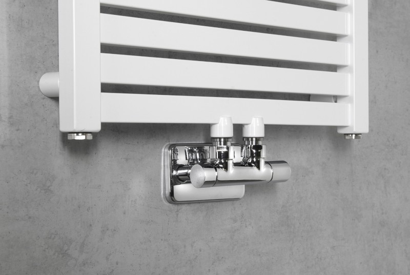 TWIN připojovací sada ventilů pro středové připojení, chrom CP401S