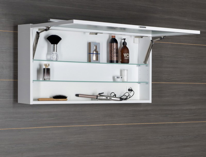 CLOE galerka s LED osvětlením 100x50x18cm, bílá CE100-0030