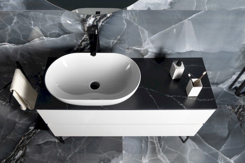 PURA keramické umyvadlo na desku 60x37cm, bílá ExtraGlaze 883411