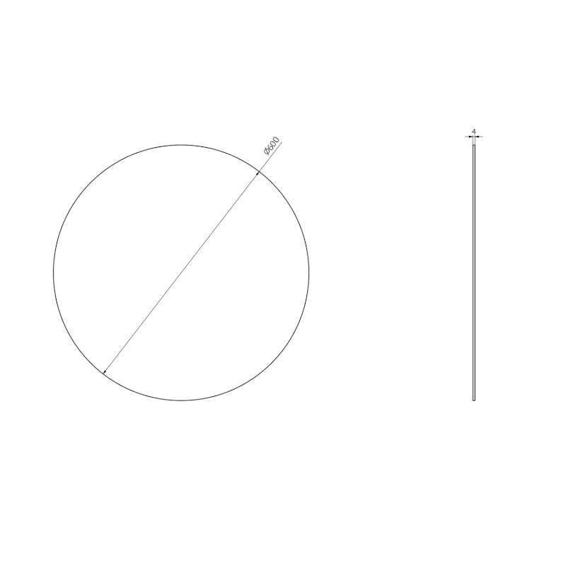 Kulaté zrcadlo s broušenou hranou ø 60cm, CU free 22444