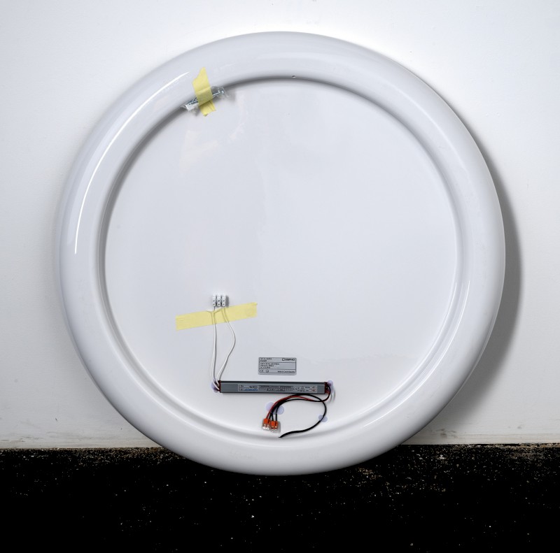 FLOAT kulaté zrcadlo s LED podsvícením ø 74cm, bílá 22574