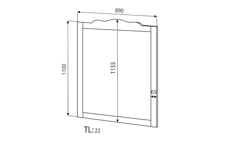 RETRO zrcadlo v dřevěném rámu 89x115cm, buk 1679