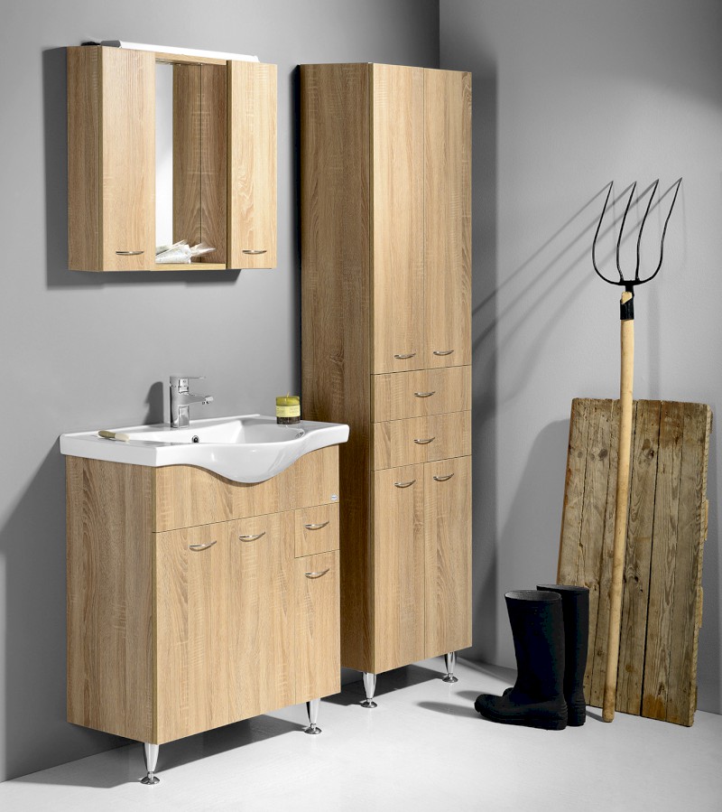 ZOJA/KERAMIA FRESH skříňka vysoká se zásuvkami 50x184x29cm, dub platin 51296