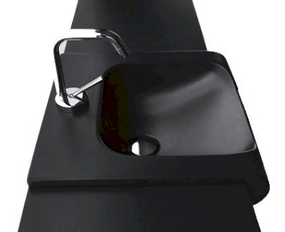 INKA keramické umyvadlo polozápustné, 60x40cm, černá mat 341131