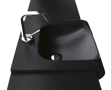 INKA keramické umyvadlo polozápustné, 60x40cm, černá mat 341131