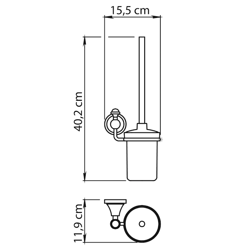 NEVIS WC štětka závěsná, keramika, chrom NV330313
