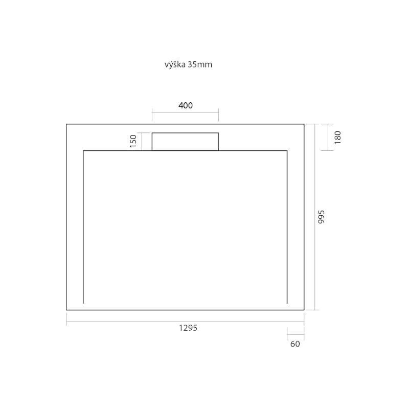 IRENA sprchová vanička z litého mramoru, obdélník 130x100cm, bílá HI130100