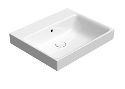 NUBES keramické umyvadlo 60x50cm, bez otvoru, bílá ExtraGlaze 9631011