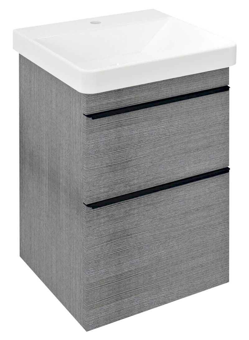 SITIA umyvadlová skříňka 46,4x70x44,2cm, 2xzásuvka, dub stříbrný SI050-1111