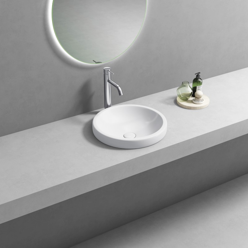 ROLA keramické umyvadlo zápustné, průměr 41cm, bílá NP545